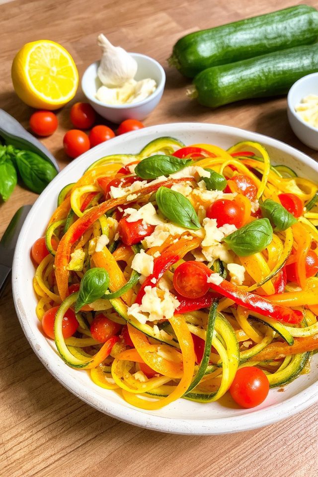 spiralized zucchini vegetable pasta