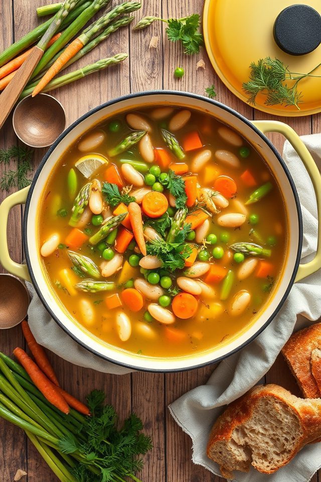 spring vegetables white beans