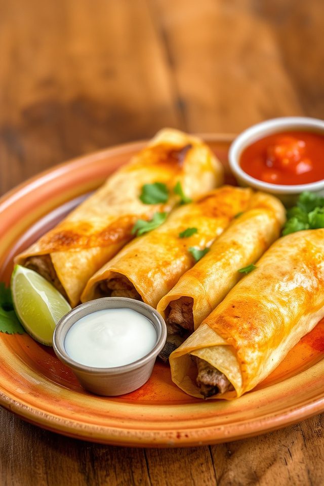 steak and cheese flautas