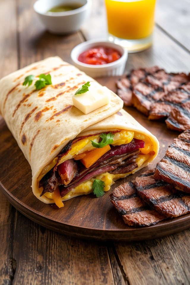 steak and egg burritos