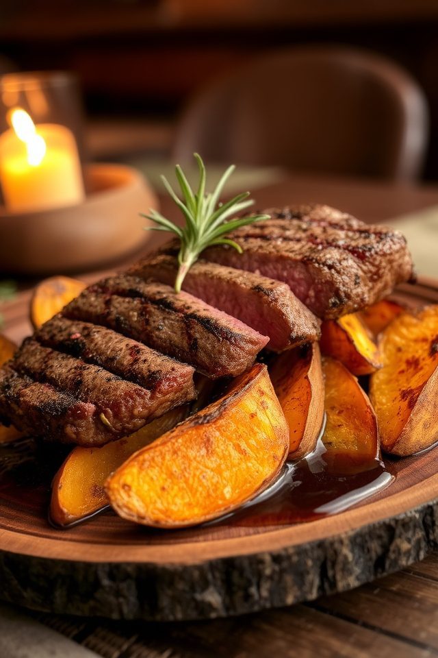 steak pairs with sweetpotatoes