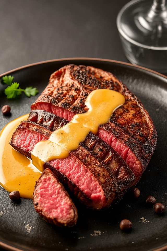 steak with cognac sauce