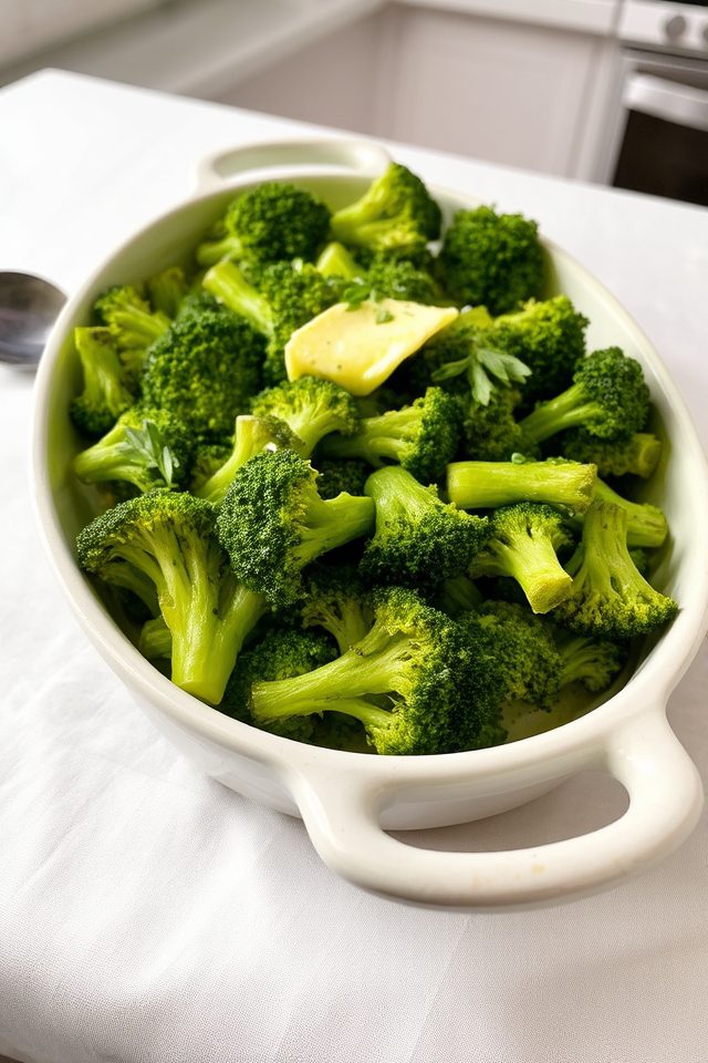 steamed broccoli with butter