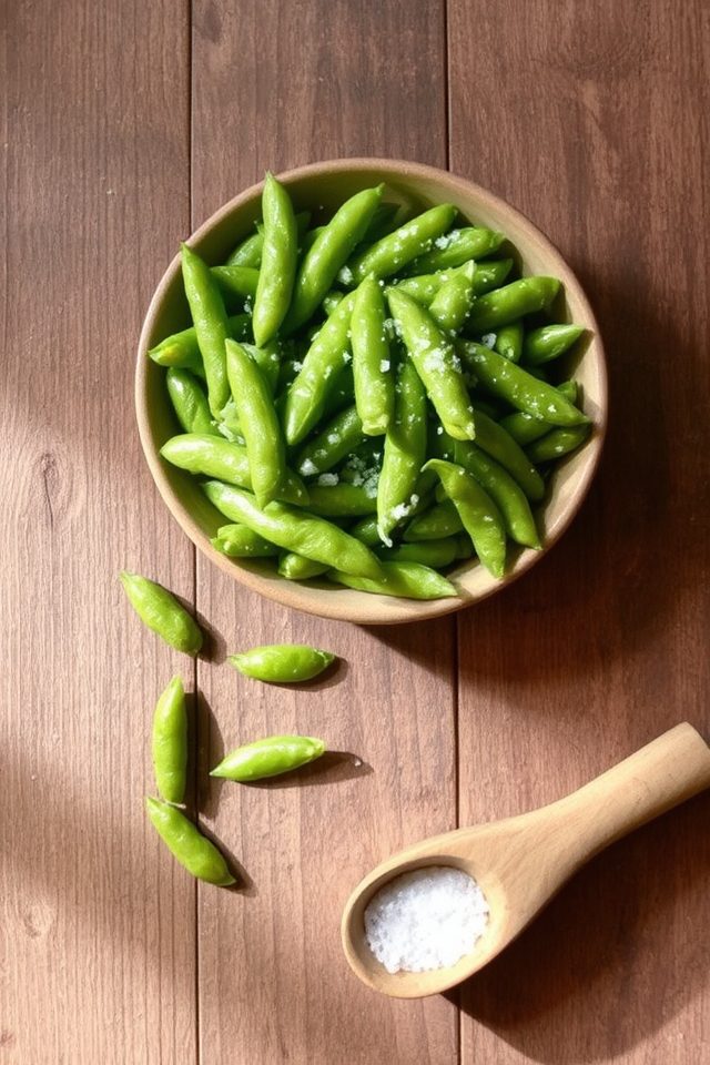 steamed edamame with salt