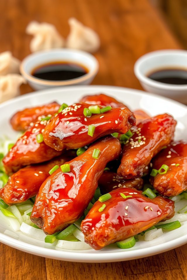 sticky caramelized wing exterior