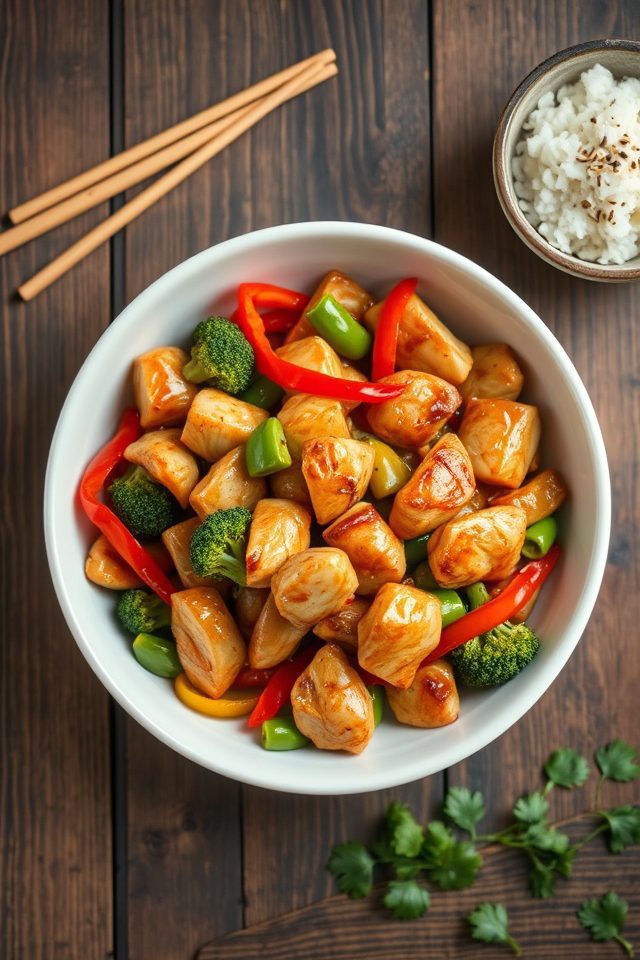 stir fried chicken vegetables