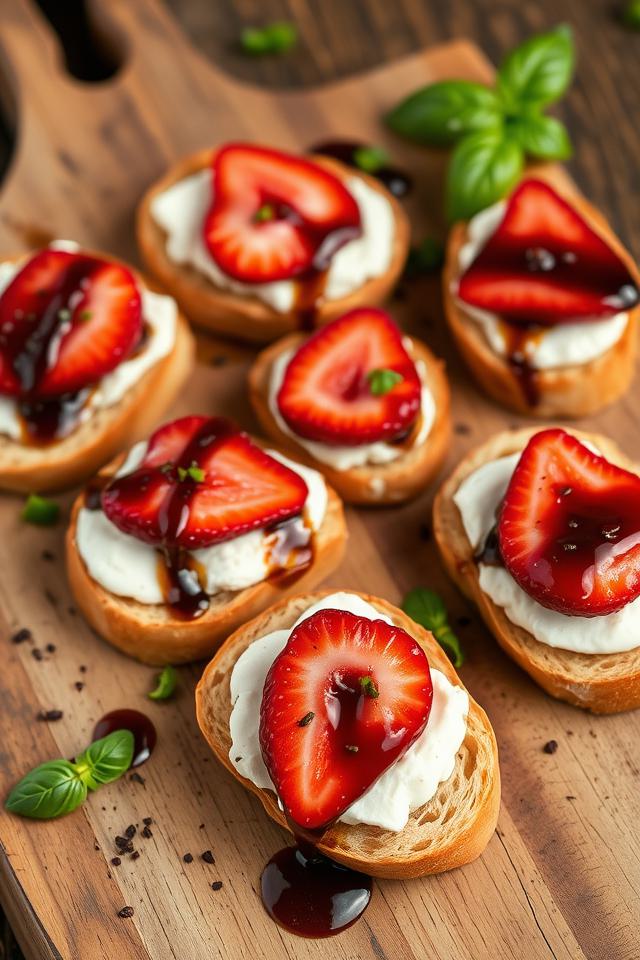 strawberries balsamic crostini appetizer