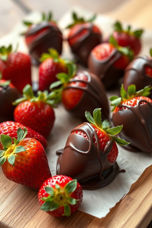 strawberries dipped in chocolate