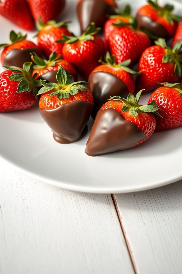 strawberries dipped in chocolate