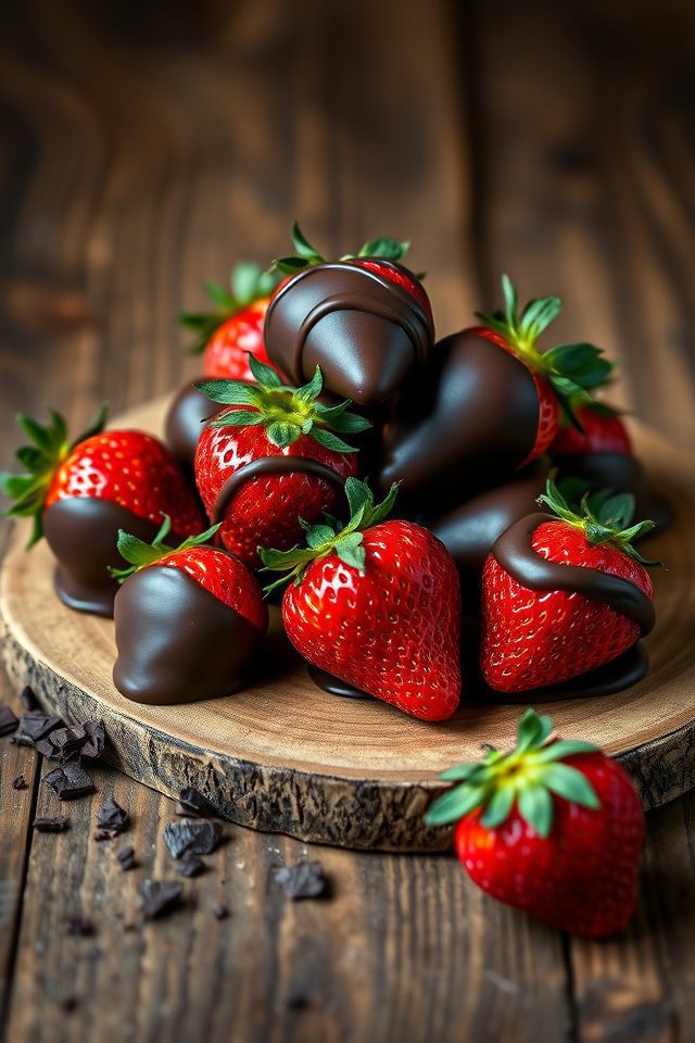 strawberries dipped in chocolate