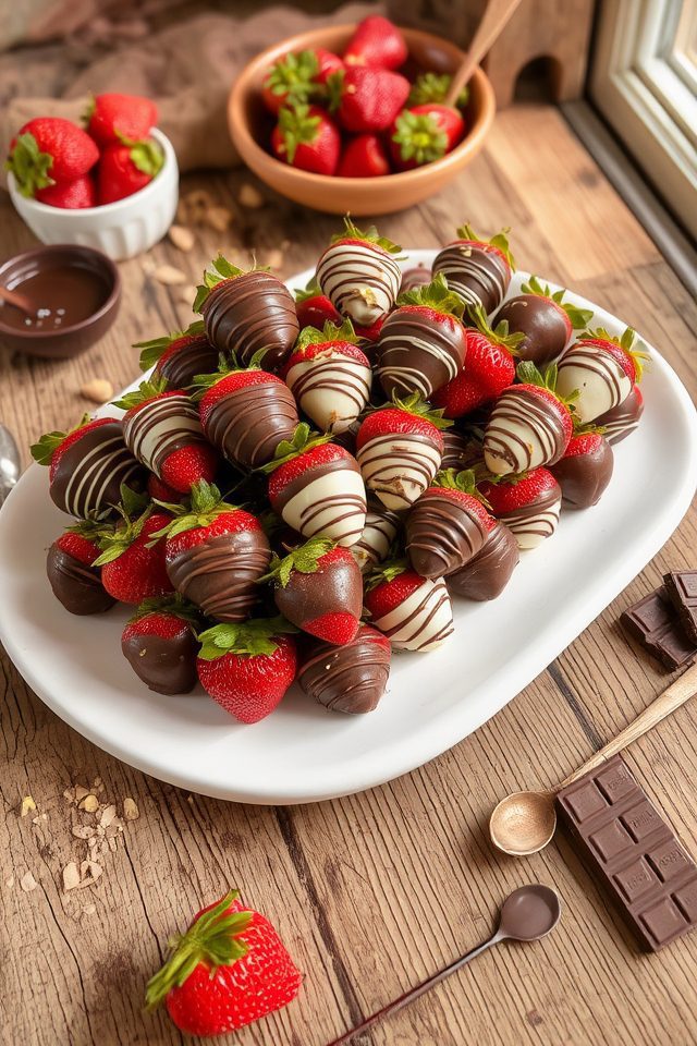 strawberries dipped in chocolate
