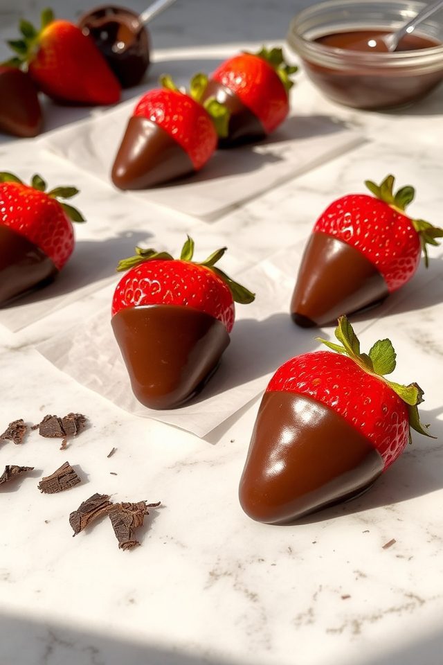 strawberries dipped in chocolate