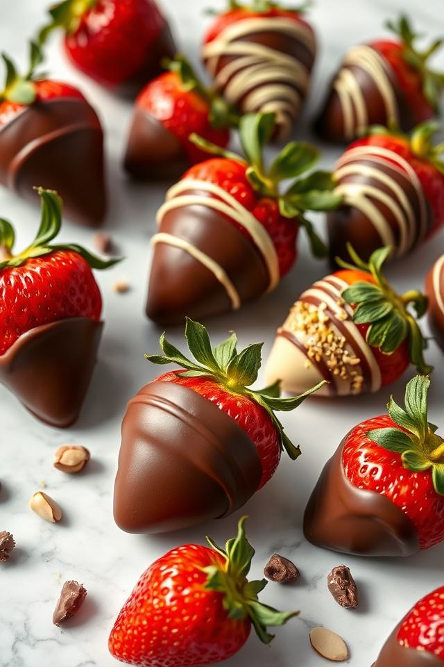 strawberries dipped in chocolate