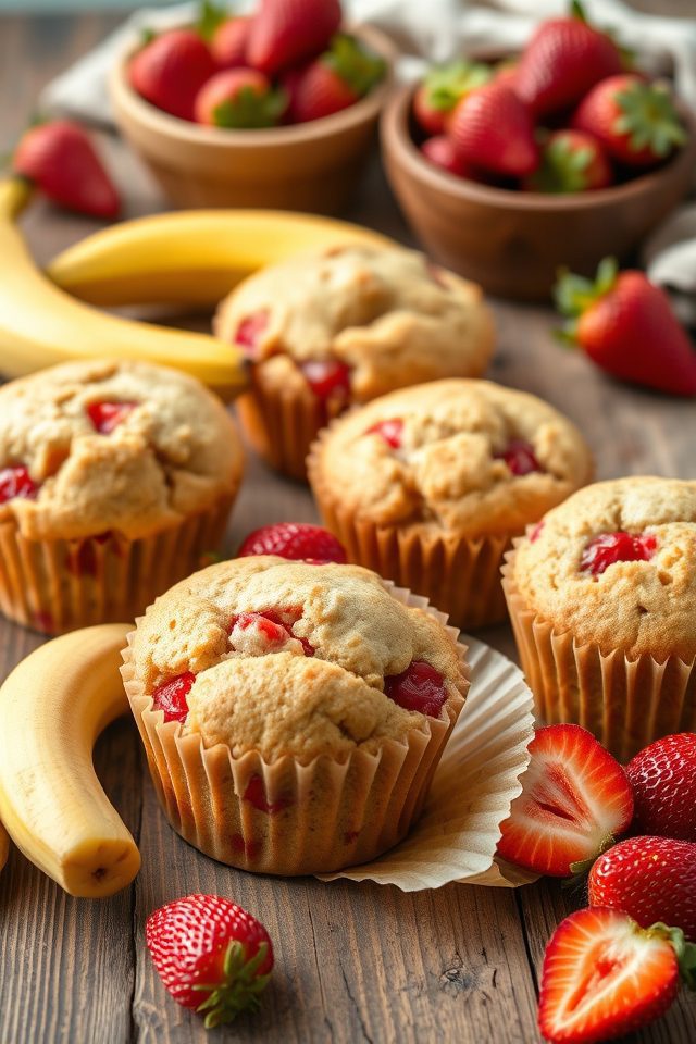 strawberry banana flavored muffins