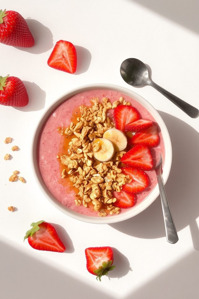 strawberry banana smoothie bowl