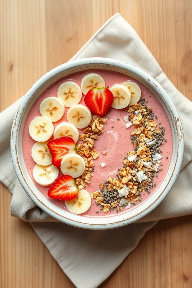 strawberry banana smoothie bowl