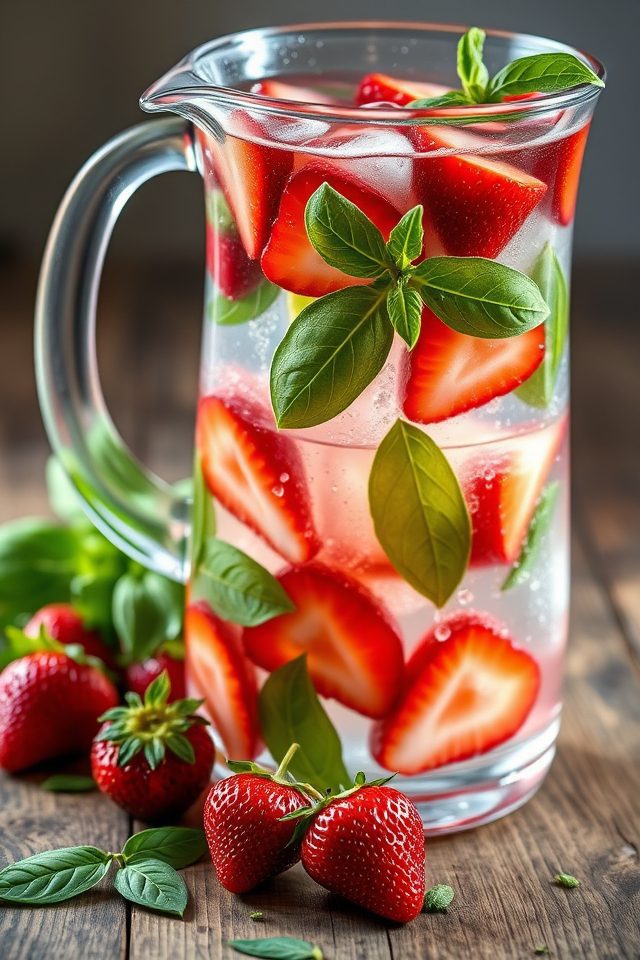 strawberry basil infused water