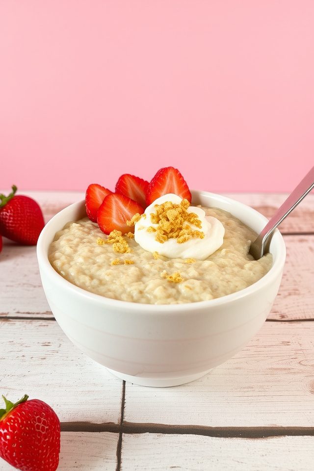 strawberry cheesecake oatmeal delight