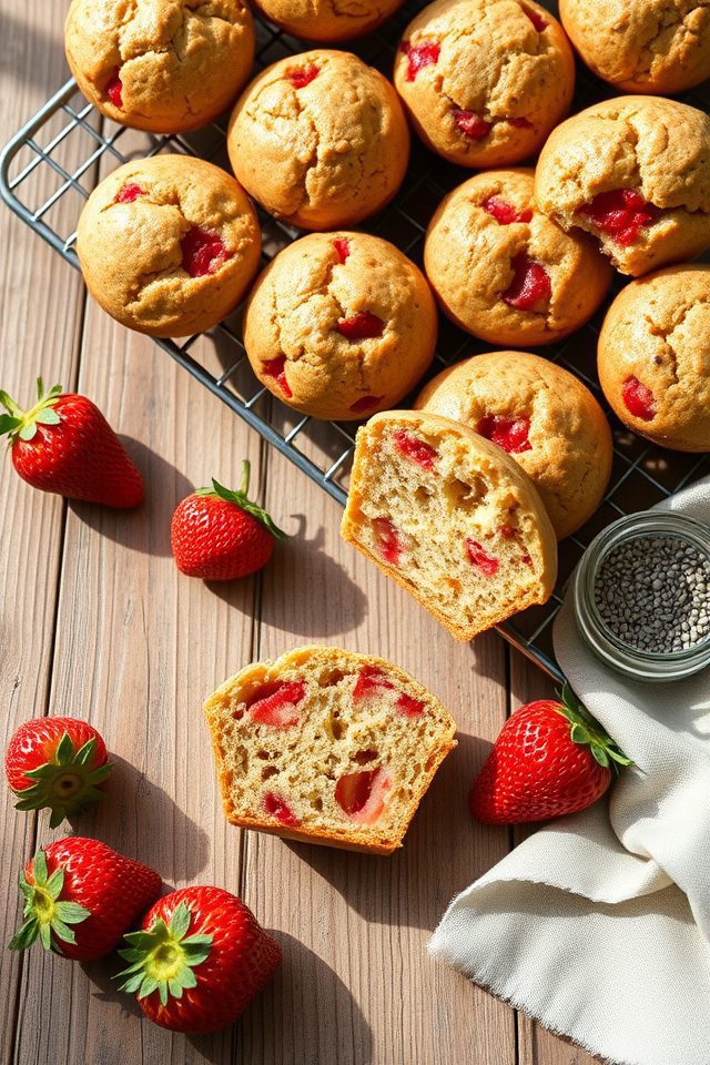 strawberry chia seed muffins