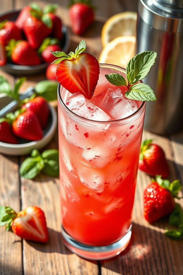 strawberry cocktail with basil