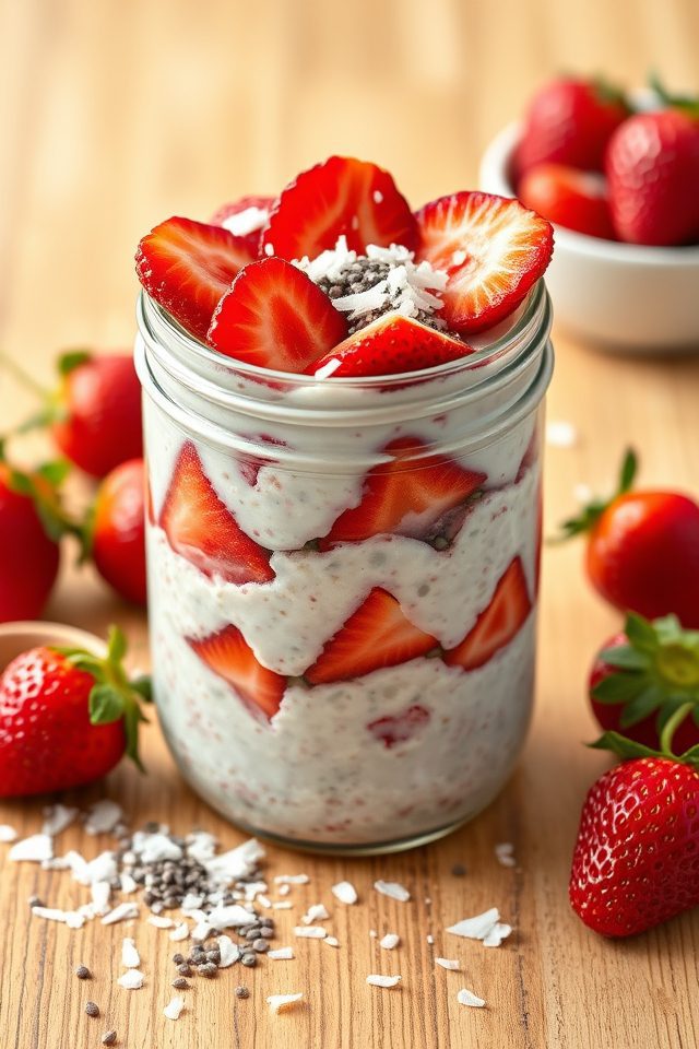 strawberry coconut breakfast oats