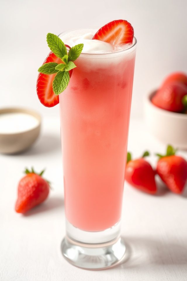 strawberry coconut refreshment drink