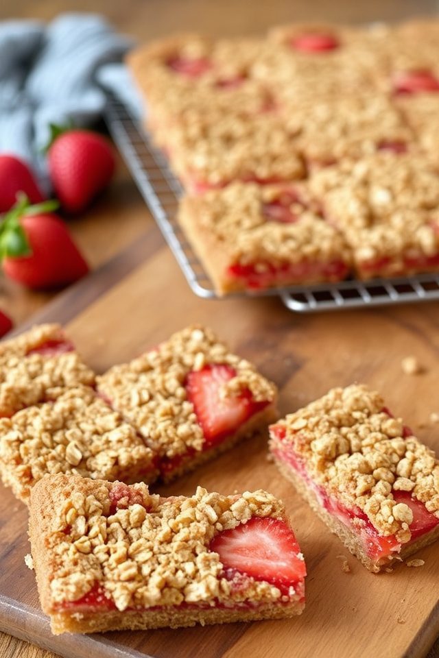 strawberry crumble oat bars