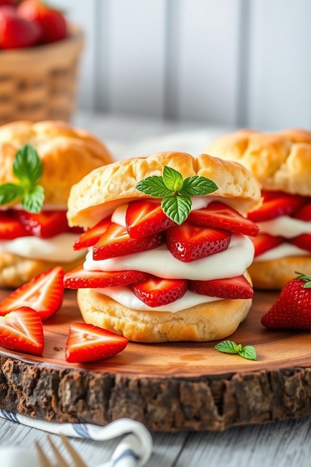strawberry filled dessert sandwich