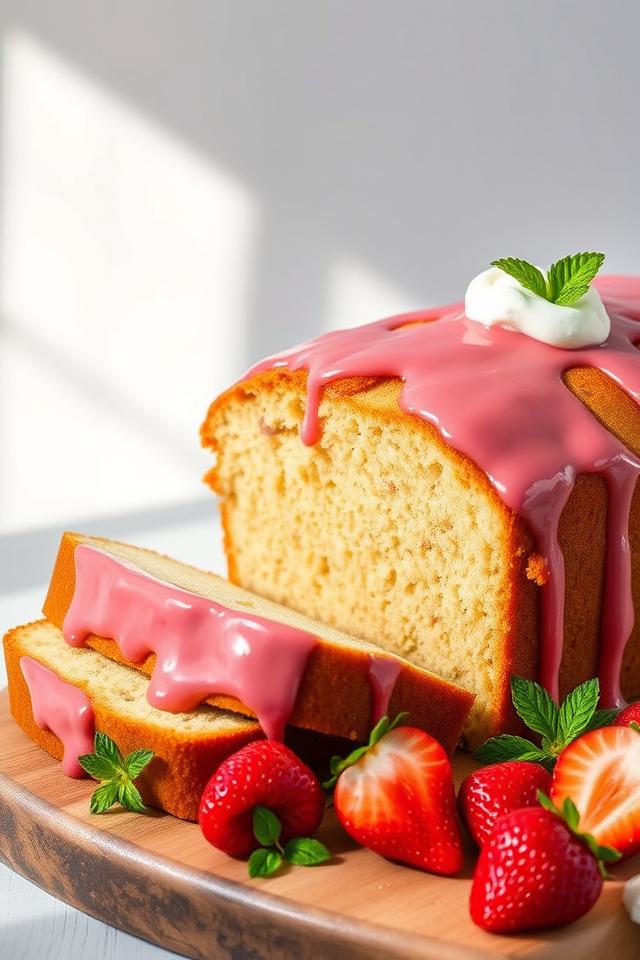 strawberry flavored dense cake