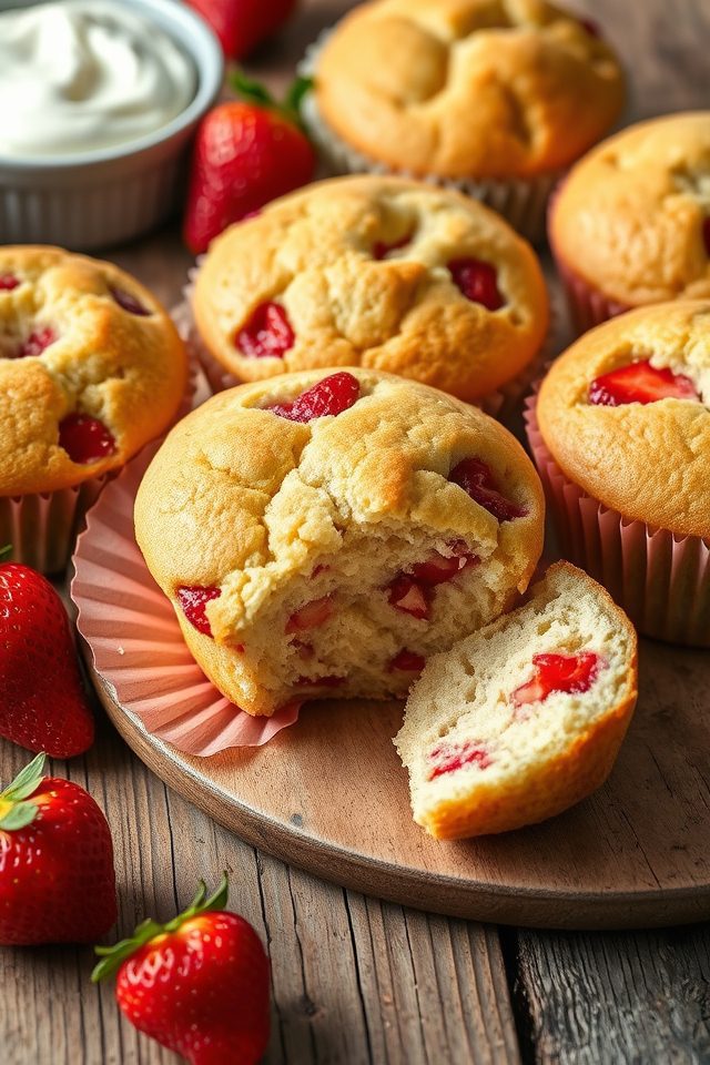 strawberry flavored yogurt muffins