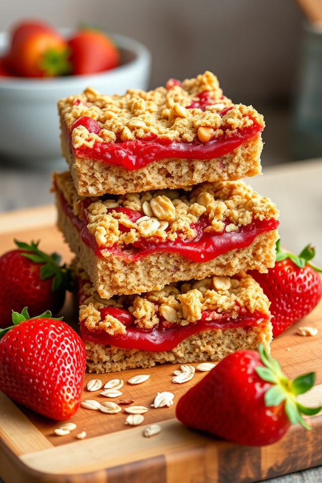 strawberry layered oatmeal bars