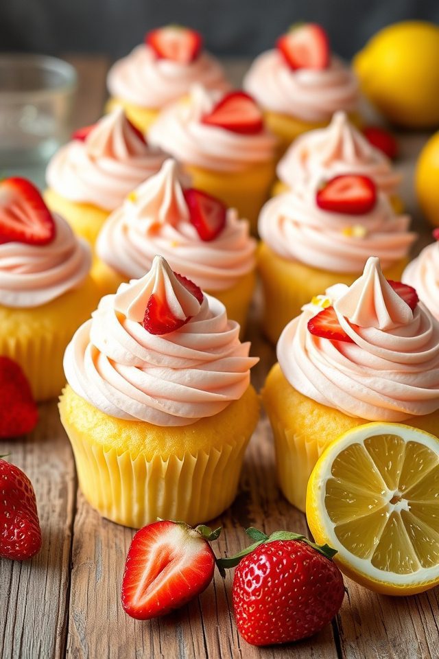 strawberry lemon flavored cupcakes