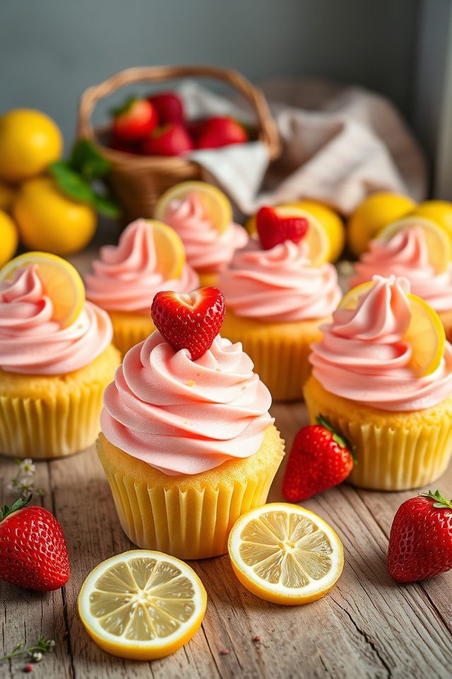 strawberry lemon flavored cupcakes