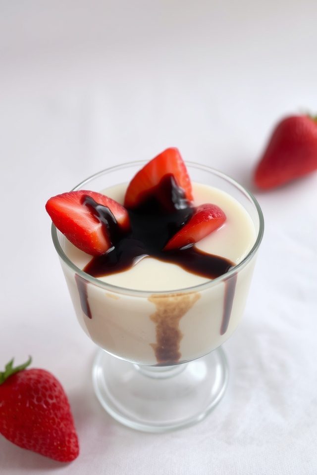 strawberry panna cotta dessert