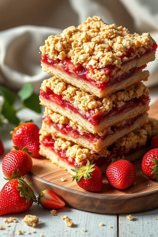 strawberry rhubarb dessert bars