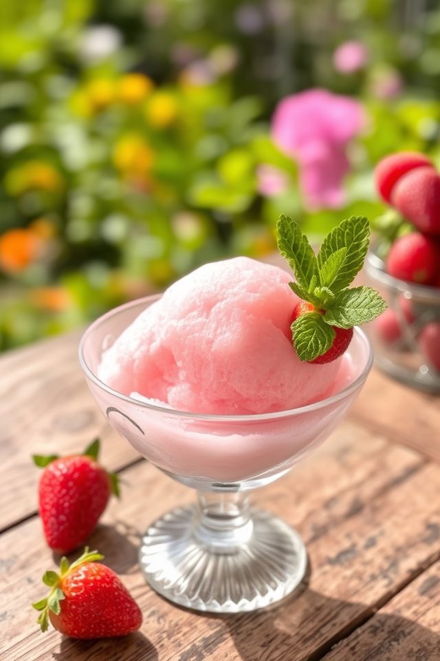 strawberry sorbet summer treat