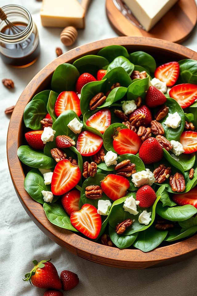 strawberry spinach balsamic salad