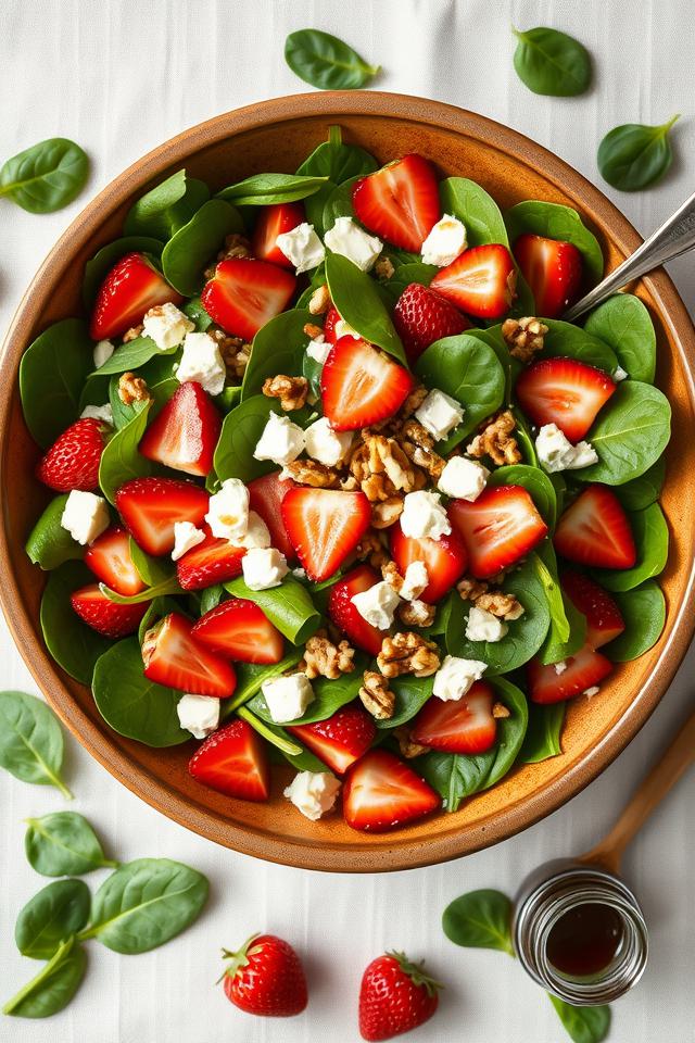 strawberry spinach balsamic salad