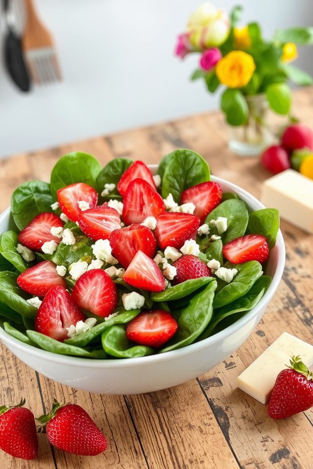 strawberry spinach feta salad