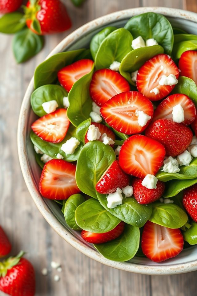 strawberry spinach poppy salad