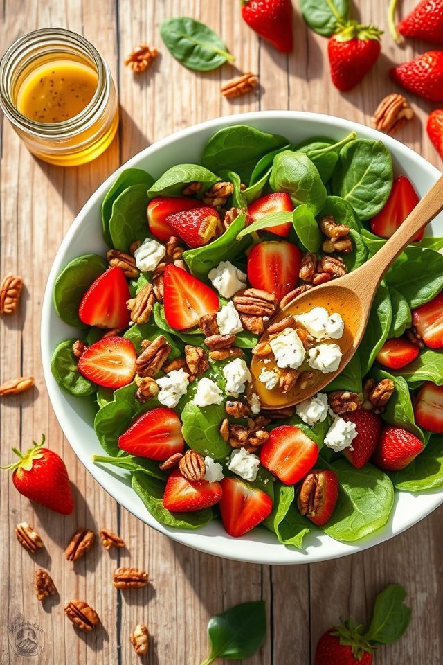 strawberry spinach poppy vinaigrette