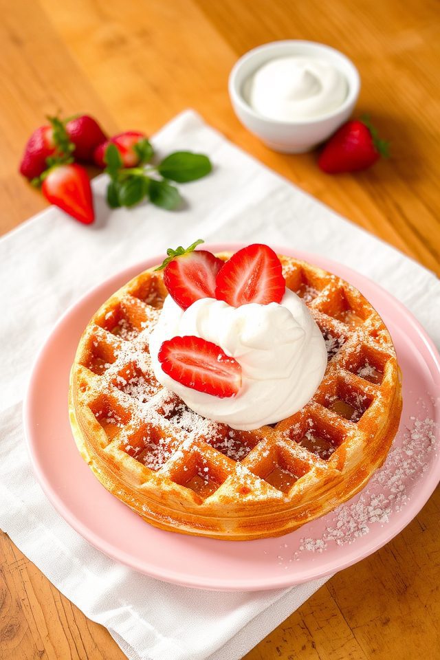 strawberry waffles breakfast treat