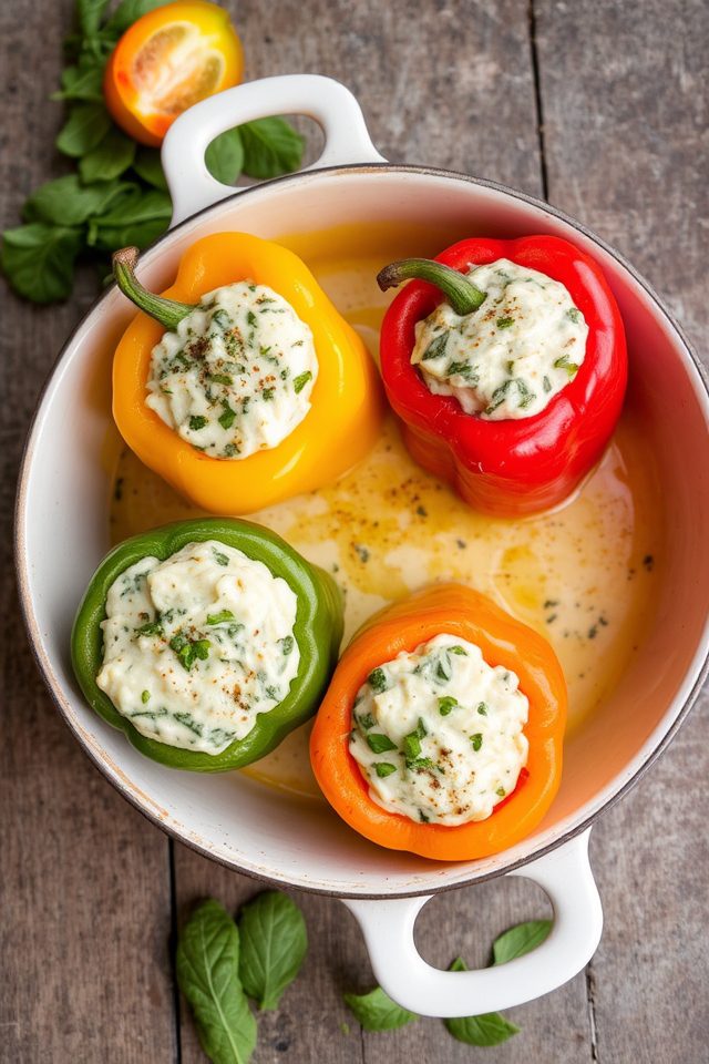 stuffed bell peppers dish