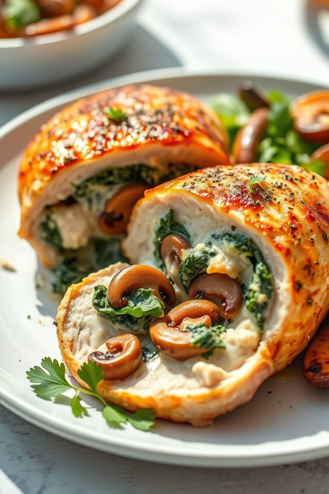stuffed chicken with vegetables