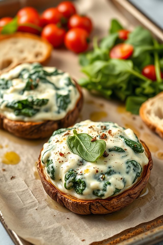stuffed mushroom vegetarian dish