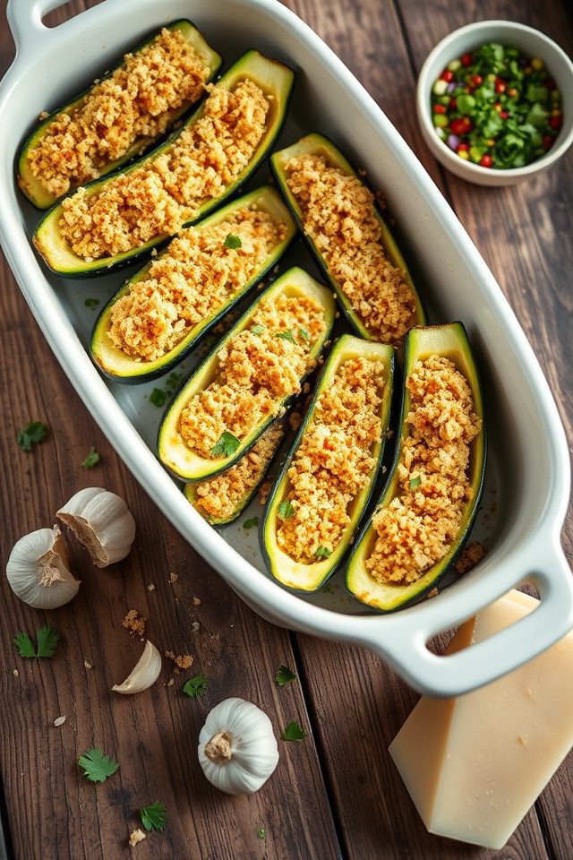 stuffed zucchini parmesan bake