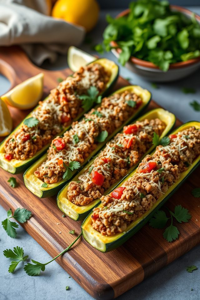 stuffed zucchini with turkey