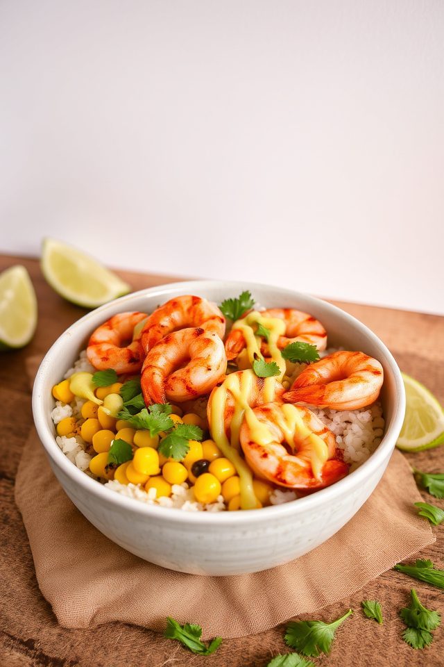 summer shrimp rice bowl