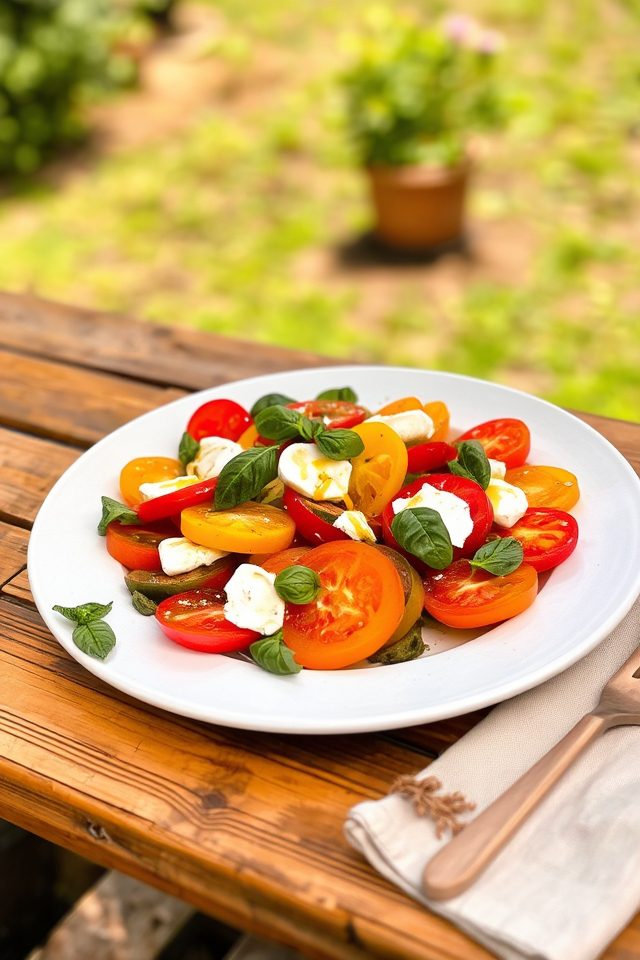 summer tomato burrata salad