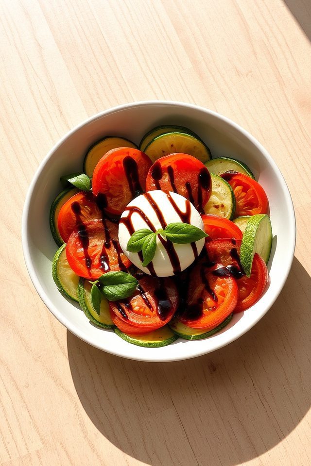 summer zucchini burrata salad